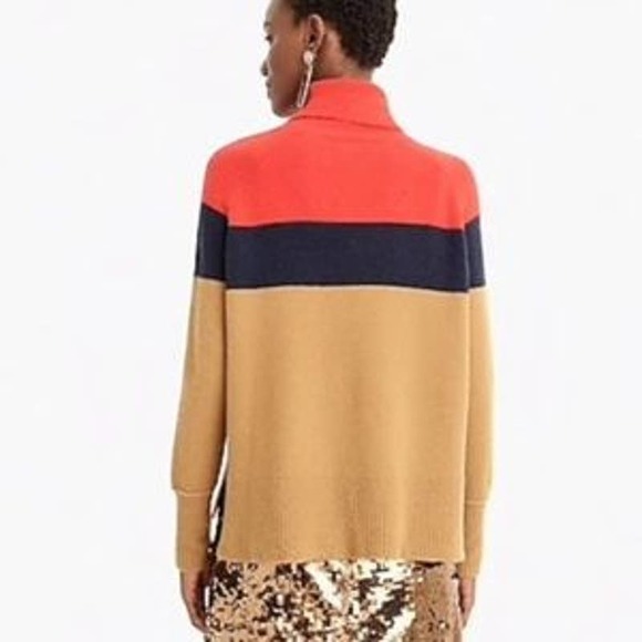 J Crew M Womens Colorblock Turtleneck Sweater - Picture 7 of 7